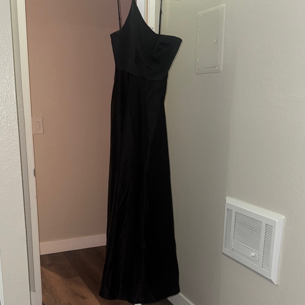 One strap black dress